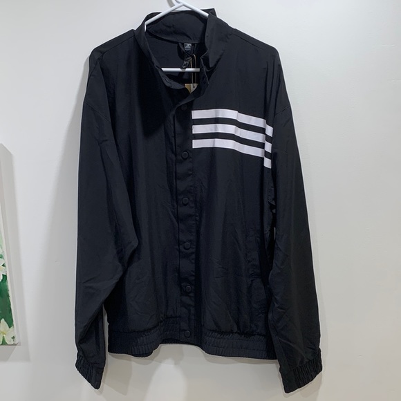 NWT 💗🆕adidas men BASKETBALL ALLOVER PRINT SNAP JACKET S - Picture 2 of 5